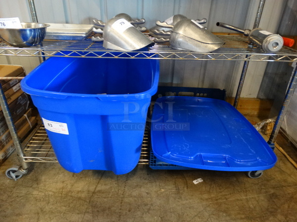 ALL ONE MONEY! Lot of Blue Bin w/ Lid, Blue Basket and All Contents!
