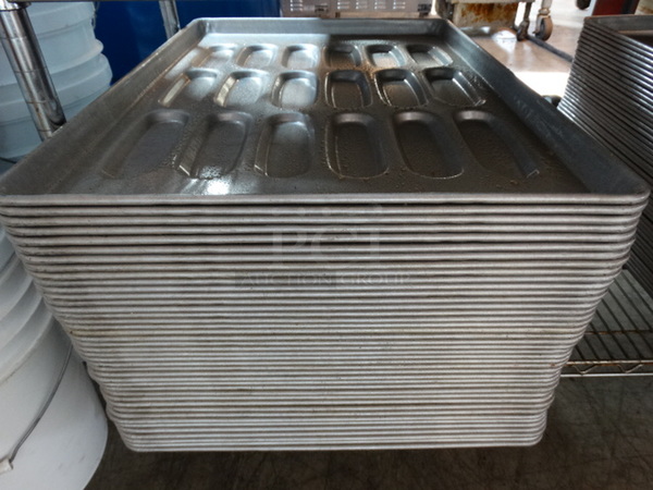 10 Metal Full Size Baking Pans w/ 18 Oval Indents. 18x26x1. 10 Times Your Bid!