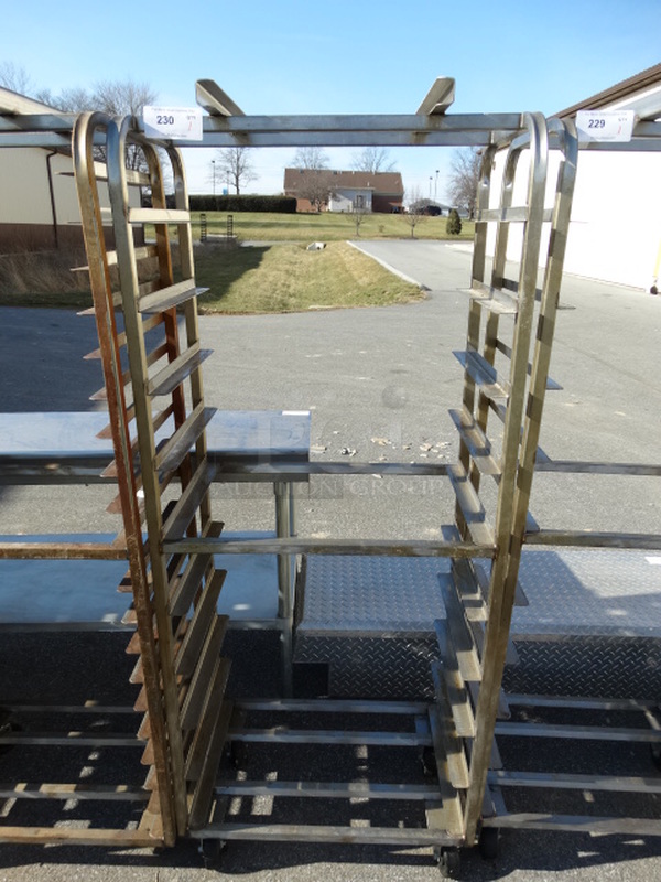 Metal Commercial Pan Transport Rack w/ Top Guide for Rack Oven on Commercial Casters. 28.5x18x70