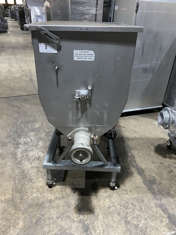 WOW! Hobart Commercial Floor Style Heavy Duty Meat Mixer/Grinder! All Stainless Steel! Model 4346 Serial 11111291! 208V 3Phase! On Commercial Casters! Working When Removed!