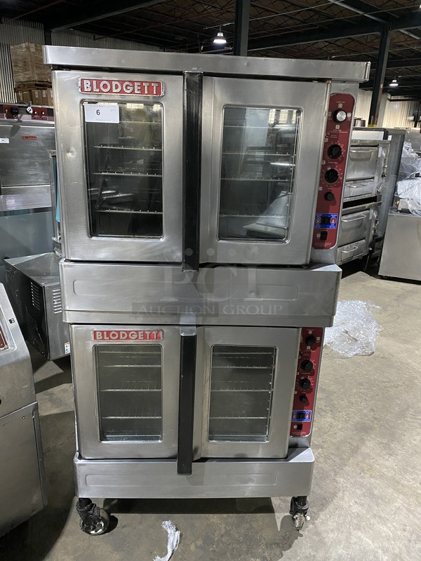 Blodgett Commercial Natural Gas Powered Double Convection Oven! With View Through Doors! All Stainless Steel! On Commercial Casters! 2 X Your Bid! Makes One Unit!
