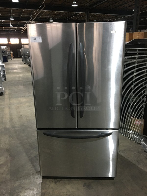 WOW! Kenmore 2 Door Reach In Refrigerator! With Pull Out Freezer Underneath! With Poly Coated Racks! All Stainless Steel! Model 59673503201 Serial 11918588ct! 115V 1 Phase!