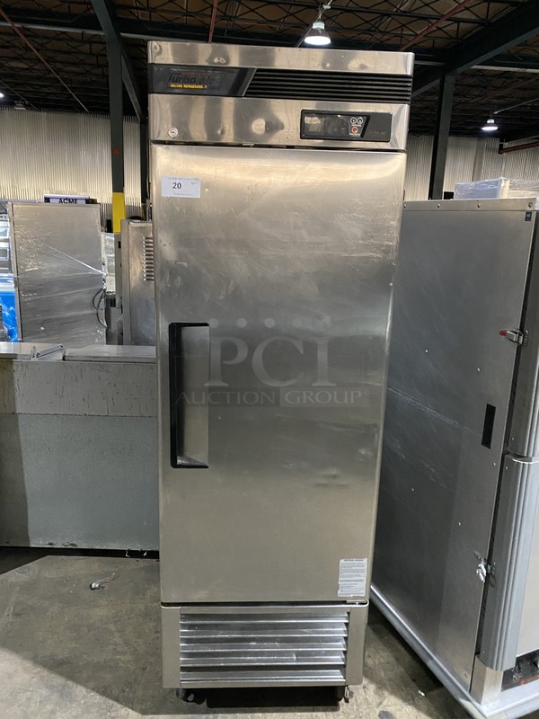 Turbo Air Commercial Single Door Reach In Refrigerator! With Racks! All Stainless Steel! Model TSR23SD Serial BF2R0011! 115V 1Phase! On Commercial Casters!
