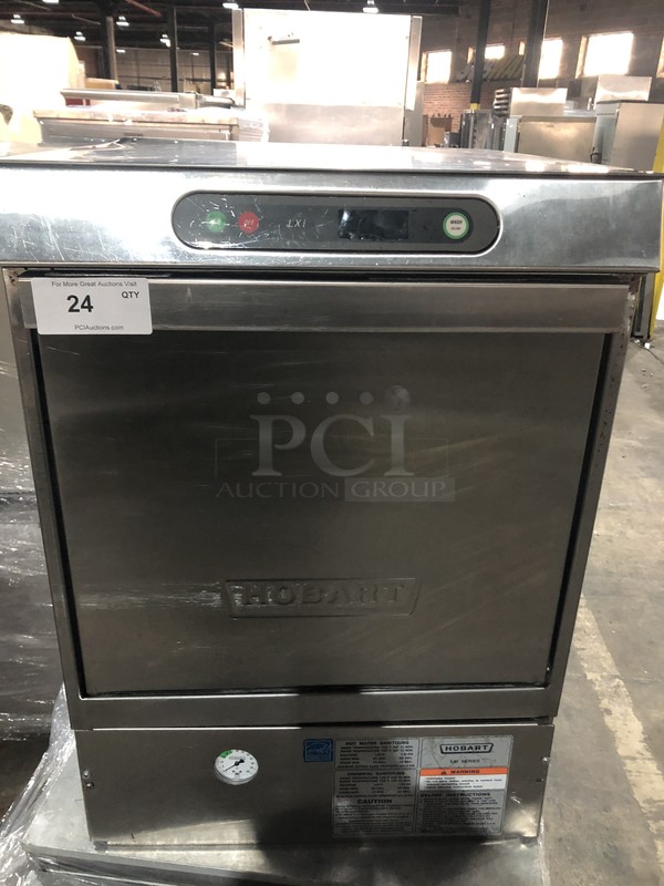 Hobart Commercial Under The Counter Heavy Duty Dishwasher! With Dish Rack! All Stainless Steel! Model LXIC Serial 231136035! 120V 1Phase!