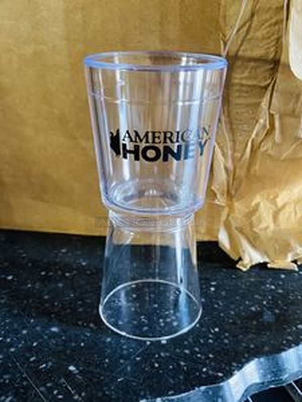 MAGIC RACK! 4 Shelves Loaded with Coffee Mugs, Drying Racks, Cambro Storage, Glasses, Printer Paper, Ice Scoopers, Fire Extinguisher, Toilet Seat Covers, Pizza Pans, High Quality Place Mats, Glasses, Barware and More, Box of American Honey Single and Double Shot Glasses!! ALL NSF, Rack Included with Lot - Image 10 of 10