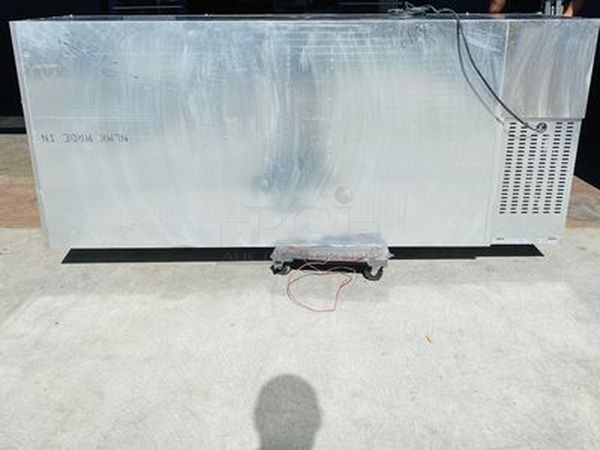 LIKE NEW! Krowne Back Bar. Model BS84L-KNB-LLR 115V, 60Hz, 1Ph, 9A. 35x84x24 Removed from the SLS. Used Briefly

35" high without top, 36" high 
24" front to back depth 
All stainless steel, coved corner interior with LED lighting Digital Thermostat Sideblow refrigeration 
High performance refrigeration system
Expansion valve with 134A refrigerant
Operating range of 30°F - 40°F (Preset at 35°F)
Heavy duty 18-gauge door jambs
NSF epoxy coated durable shelves. One bottom and two adjustable shelves per door.

*Due to EPA Regulations the Freon was removed.  - Image 4 of 9