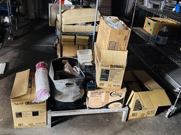 TREASURE CHEST! Boat Load of Smallware. To Go Cups, Coffee Cups, Espresso Cups, Saucers, Lids, Dunnage Rack and More... - Image 1 of 12