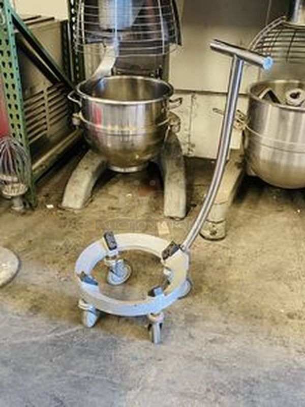 AMAZING!! Berkel Model FMS-60 60 Qt. Planetary Mixer Bowl Caddy.  with 6-speed, 3 HP (continuous duty), totally enclosed, and permanently lubricated, thermally protected motor; Includes 60 Qt. Bowl, Bowl Caddy and Dough Whip.  200-240V 50/60Hz 3/1Ph 8/15Amp  29-1/4"x36"x61" - Image 2 of 7