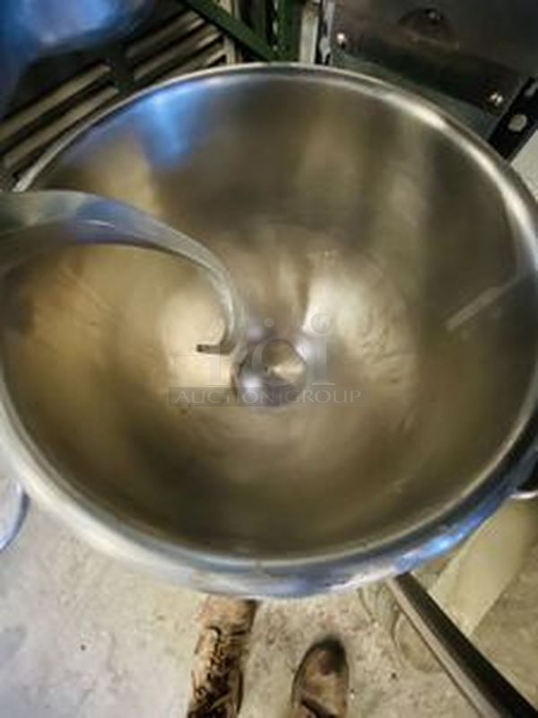 AMAZING!! Berkel Model FMS-60 60 Qt. Planetary Mixer Bowl Caddy.  with 6-speed, 3 HP (continuous duty), totally enclosed, and permanently lubricated, thermally protected motor; Includes 60 Qt. Bowl, Bowl Caddy and Dough Whip.  200-240V 50/60Hz 3/1Ph 8/15Amp  29-1/4"x36"x61" - Image 4 of 7