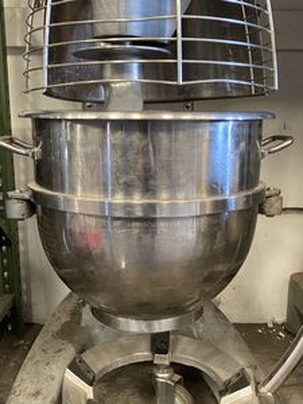 AMAZING!! Berkel Model FMS-60 60 Qt. Planetary Mixer Bowl Caddy.  with 6-speed, 3 HP (continuous duty), totally enclosed, and permanently lubricated, thermally protected motor; Includes 60 Qt. Bowl, Bowl Caddy and Dough Whip.  200-240V 50/60Hz 3/1Ph 8/15Amp  29-1/4"x36"x61" - Image 6 of 7