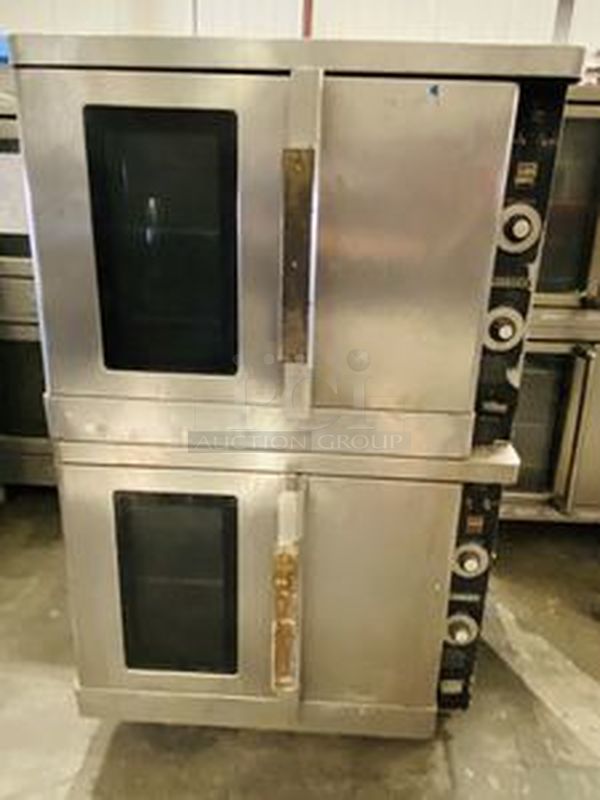 AMAZING!! Hobart HGC-5 Double Stack Gas Convection Oven. 120V on Commercial Casters. 38x36x63-1/2