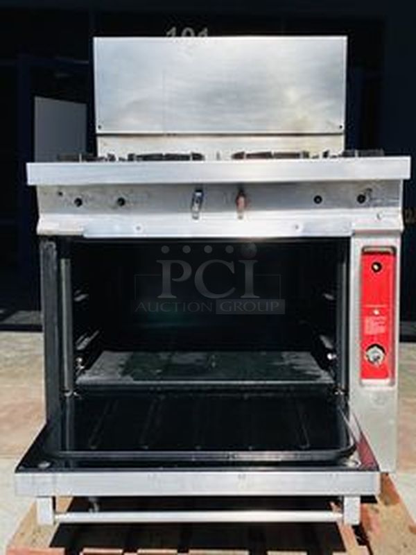 AMAZING! Vulcan Model G156 6 Burner Range with Oven Base. Natural Gas. 
BTU/HR Input: 170,000 Top: 120,000 Oven 50,000 - Image 3 of 7