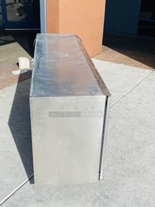 STEAL!! LIKE NEW! Krowne Refrigerated Back Bar. Model BS84R-KNB-LLR 115V, 60Hz, 1Ph, 9A. Removed from the SLS. Used Briefly. 84x24x35 Features 35" high without top, 24" front to back depth All stainless steel, coved corner interior with LED lighting Digital Thermostat Sideblow refrigeration (36", 60", 84") High performance refrigeration system Expansion valve with 134A refrigerant Operating range of 30°F - 40°F (Preset at 35°F) Heavy duty 18-gauge door jambs NSF epoxy coated durable shelves. One bottom and two adjustable shelves per door. Easy to service and clean NEMA 5-15P Plug Configuration    **Due to EPA Regulations the SLS Casino requires freon to be removed from equipment before it is allowed to leave the property.** - Image 4 of 7