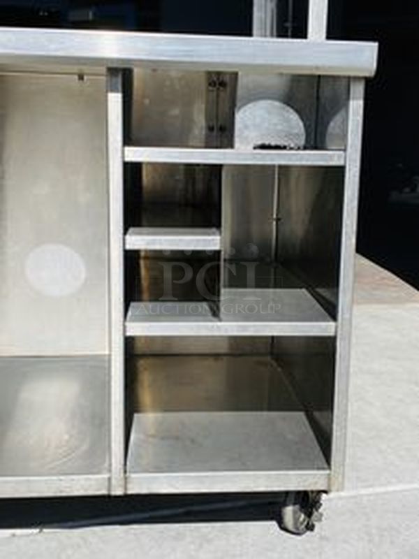 Stainless Steel Food Expo/Prep Station with Adjustable Top Shelf. Huge Amount of Storage on Commercial Casters!48x42x79-1/2 - Image 4 of 7