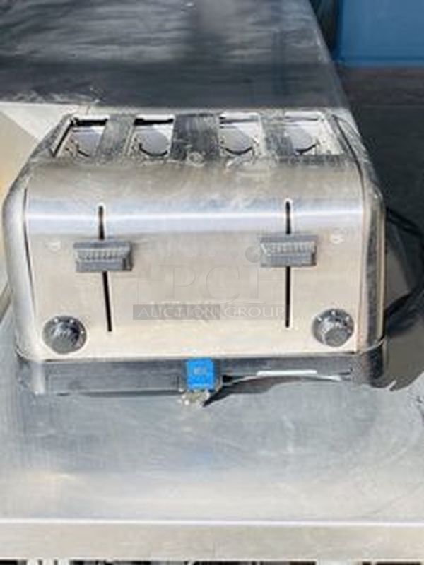 COMBO LOT! Includes: Waring WTC 708 Commercial 4 Slice Toaster, Kitchen-Aid KSMC505 Countertop Mixer, HP Computer Tower, (2) Hamilton Bay Blender Bases, Grates, Storage Bins and Prep Table on Commercial Casters with Drop In Ice Bin 60x30x37-3/4 - Image 6 of 10