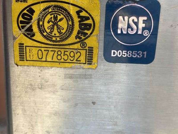 STEAL! Removed from the SLS, Stainless Steel Custom Waitress Station with Soda Cabinet, Counter top Work Space Setup for Coffee Makers with Skuttle Rail, Can Rack Storage, Removable Back for Easy Access, Sink and Counter Storage with 6" Backsplash.

150x34x38  - Image 10 of 11