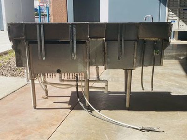 AMAZING!!! Perlick Stainless Steel Back Bar Combo Unit! This piece includes: Dump Sink, Glass Drying Station, (2) Storage Compartments, (2) Compartments for Ice Storage, 08 Circuit Jockey Box, Speed Rail and, Plumbing! 60x24x36 - Image 4 of 12