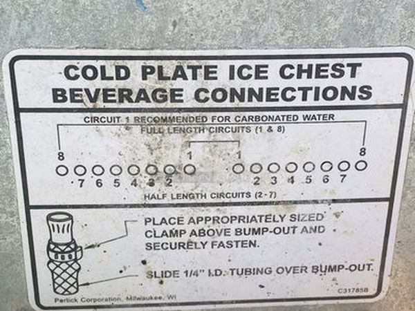 AMAZING!!! Perlick Stainless Steel Back Bar Combo Unit! This piece includes: Dump Sink, Glass Drying Station, (2) Storage Compartments, (2) Compartments for Ice Storage, 08 Circuit Jockey Box, Speed Rail and, Plumbing! 60x24x36 - Image 12 of 12