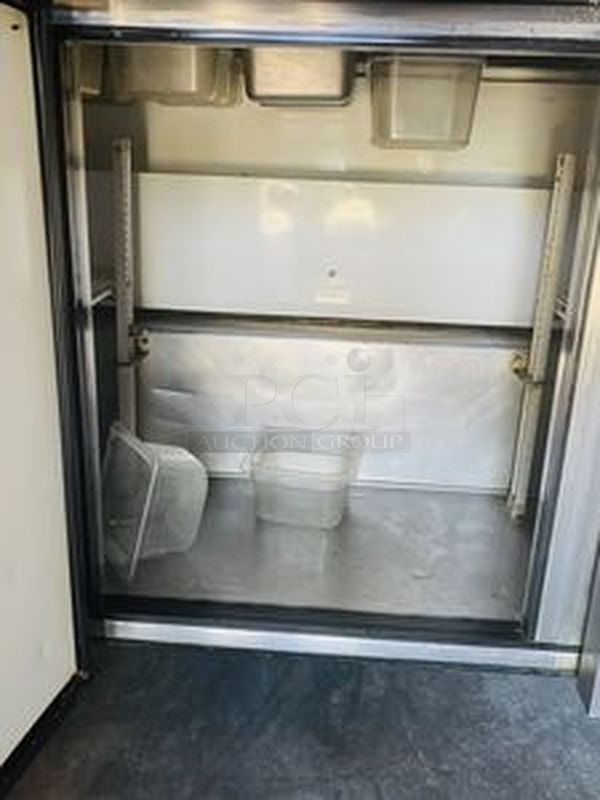 SWEET! True Model: TSSU-72-18. 72" Sandwich/Salad Prep Table w/ Refrigerated Base. On Commercial Casters. 115V 60Hz 1PH 10.5Amps.  72x30x43  Tested. Turns on. Blows Cool Air - Image 6 of 10