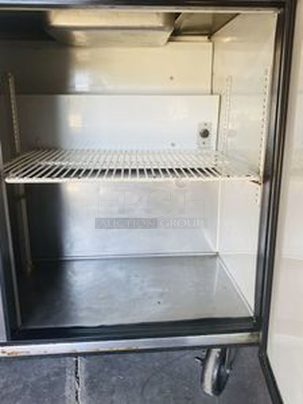 SWEET! True Model: TSSU-72-18. 72" Sandwich/Salad Prep Table w/ Refrigerated Base. On Commercial Casters. 115V 60Hz 1PH 10.5Amps.  72x30x43  Tested. Turns on. Blows Cool Air - Image 7 of 10