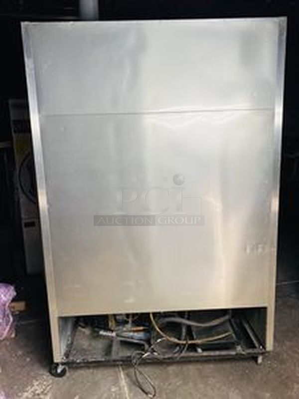 True Model: T-49 Commercial (2) Door Refrigerator. Tested. Works Perfect. Quickly gets down to and Hold Temperature. (See Video) 54x29-1/2x83  Amps	9.5 Capacity	49 Cu. Ft. Compressor Location	Bottom Depth	29.5" Height	84" Horsepower	1/2 HP Length	29.5" Manufacturer	True Model Number	T-49 Number of Doors	2 Number of Shelves	6 Opening Style	Swinging Temperature	33 F - 38 F Voltage	115V Weight	425 lbs. Width	54" - Image 4 of 4