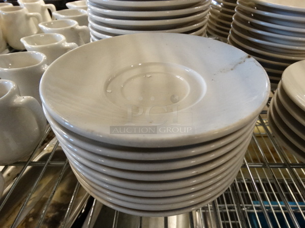 10 White Ceramic Saucers. 6x6x1. 10 Times Your Bid!