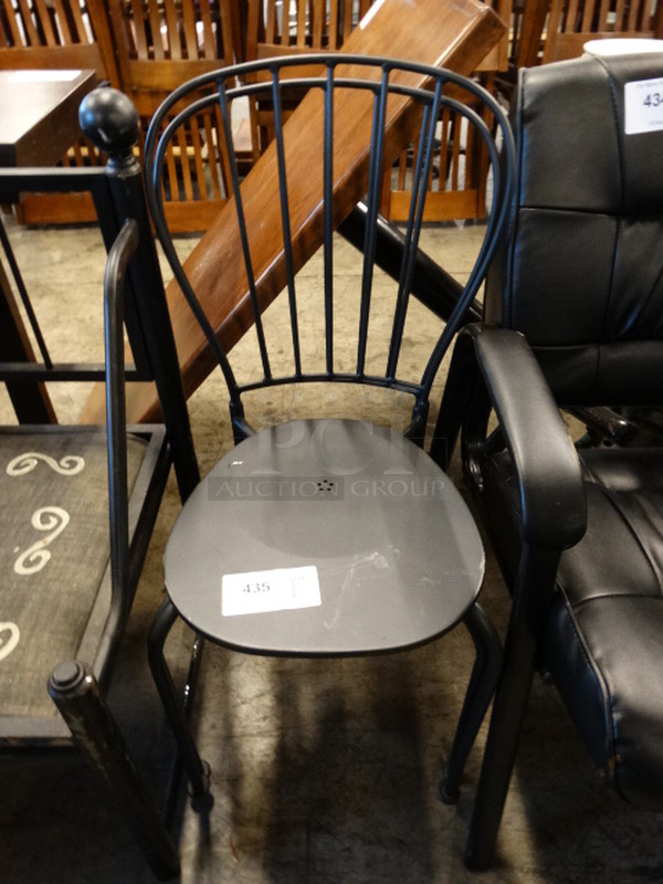 2 Black Metal Chairs. 15x16x35. 2 Times Your Bid!