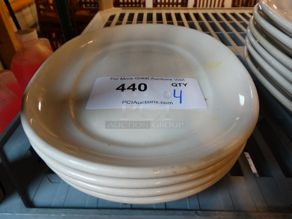 4 White Ceramic Oval Plates. 10x7.5x1. 4 Times Your Bid!