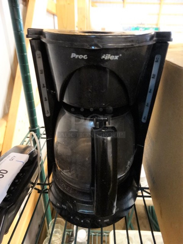 Proctor Silex Black Countertop Coffee Machine w/ Coffee Pot. 8x9x11
