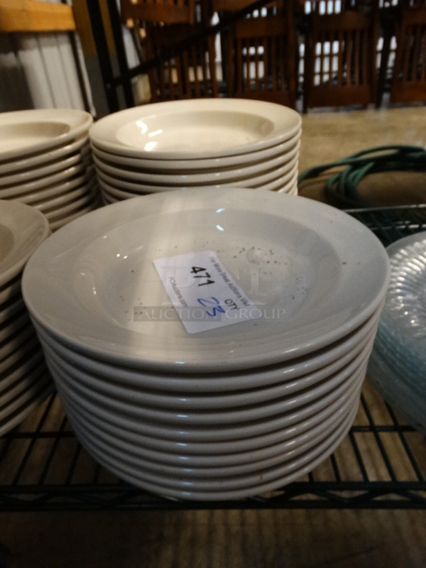 26 White Ceramic Pasta Plates. 9.5x9.5x1.5. 26 Times Your Bid!
