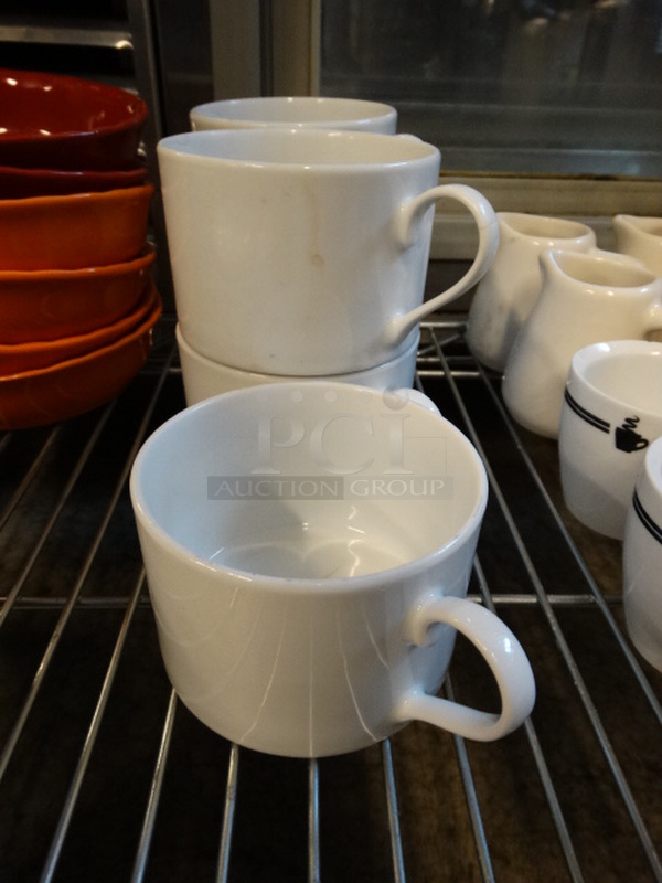 6 White Ceramic Mugs. 5x3.5x2.5. 6 Times Your Bid!