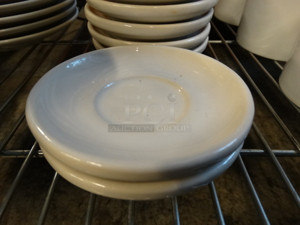 8 White Ceramic Saucers. 4.5x4.5x0.5. 8 Times Your Bid!