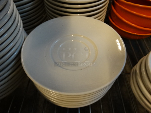 18 White Ceramic Saucers. 6x6x1. 18 Times Your Bid!