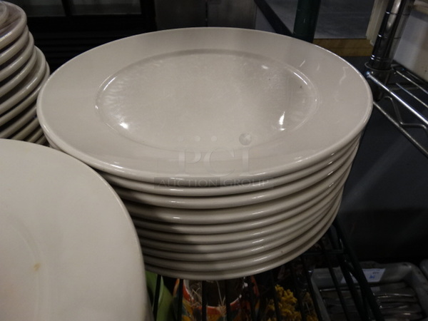 14 White Ceramic Plates. 11.5x11.5x1. 14 Times Your Bid!