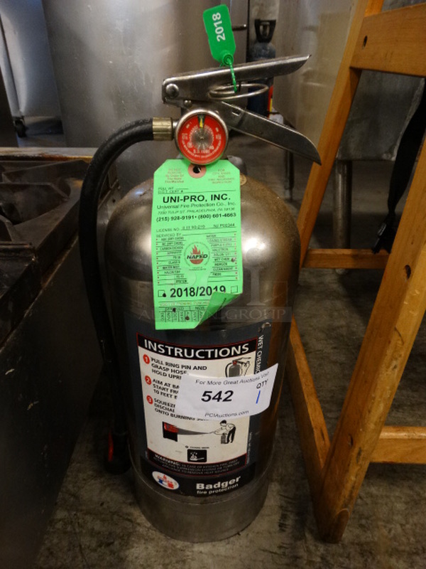 Badger Wet Chemical Fire Extinguisher. 7x7x20