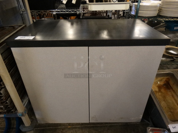 Black and Gray Counter w/ 2 Doors. 37x22x34