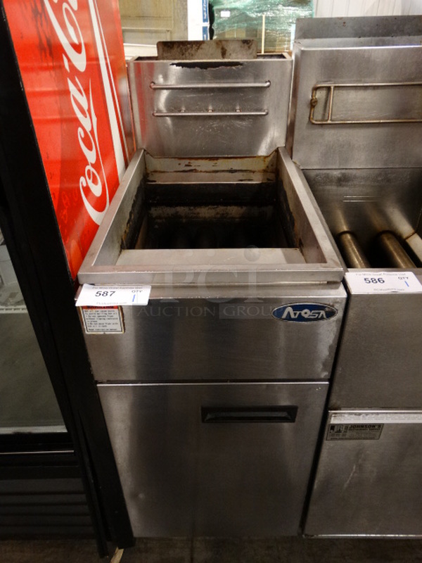NICE! Atosa Stainless Steel Commercial Gas Powered Deep Fat Fryer. 15.5x30x46
