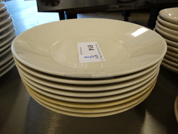8 White Ceramic Plates. 11.5x11.5x2. 8 Times Your Bid!