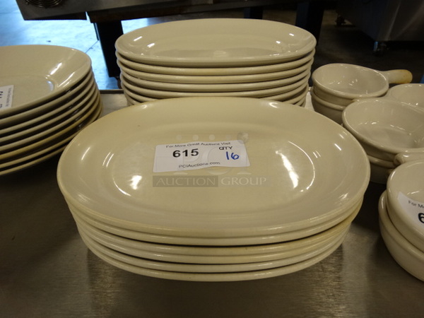 16 White Ceramic Oval Plates. 12x9x1.5. 16 Times Your Bid!