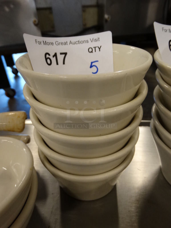 5 White Ceramic Bowls. 4.5x4.5x2.5. 5 Times Your Bid!