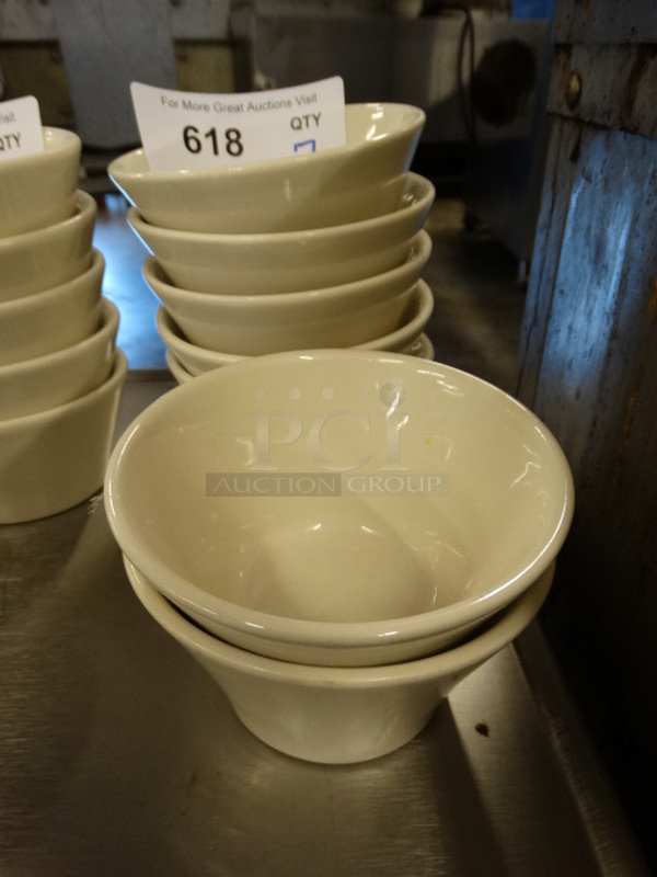 7 White Ceramic Bowls. 5x5x3. 7 Times Your Bid!