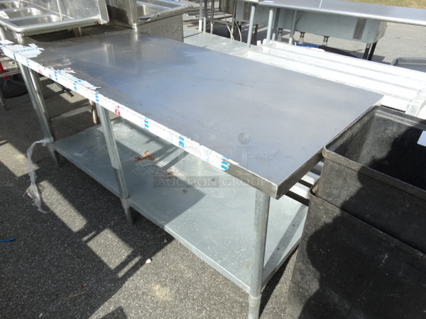 Stainless Steel Commercial Table w/ Metal Undershelf. 72x30x33