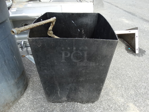 Black Poly Trash Can w/ Ansul Box. 17x17x20