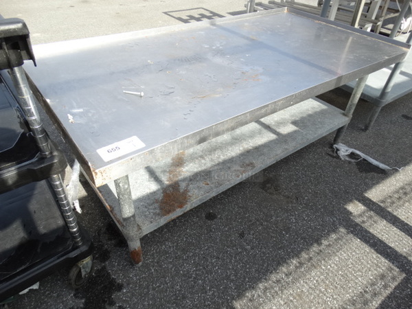 Stainless Steel Commercial Equipment Stand w/ Metal Undershelf. 60.5x30x25