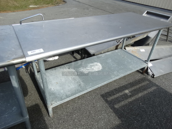 Stainless Steel Commercial Table w/ Metal Undershelf. 72x30x36
