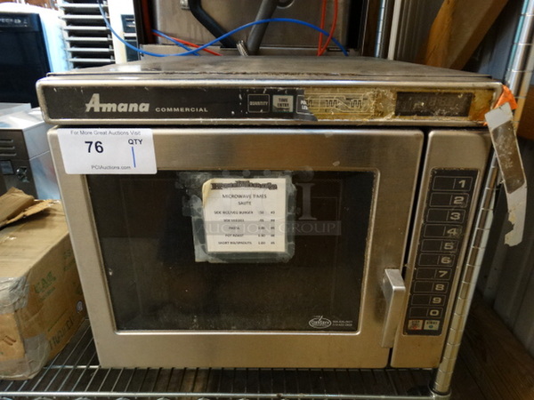 NICE! Amana Stainless Steel Commercial Countertop Microwave Oven. 19.5x25x18