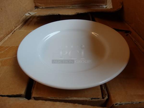 36 BRAND NEW IN BOX! White Ceramic Plates. 5.5x5.5x1. 36 Times Your Bid!