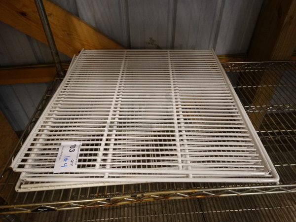 ALL ONE MONEY! Lot of White Poly Coated Racks! Includes 24.5x22.5