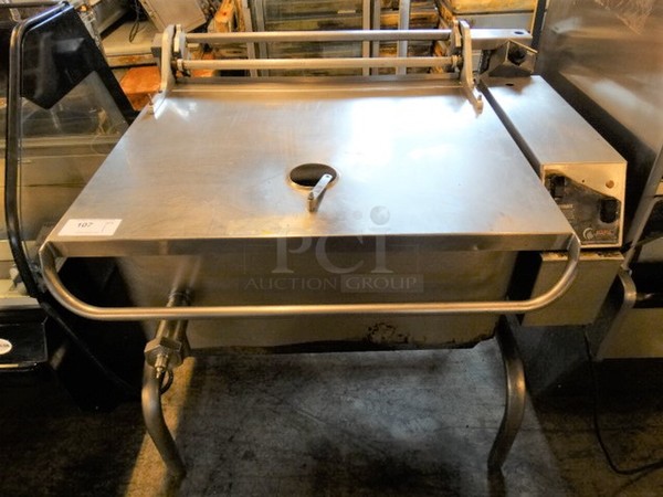 WOW! Groen Model Eclipse Stainless Steel Commercial Floor Style Natural Gas Powered Tilting Braising Pan. 47x42x46