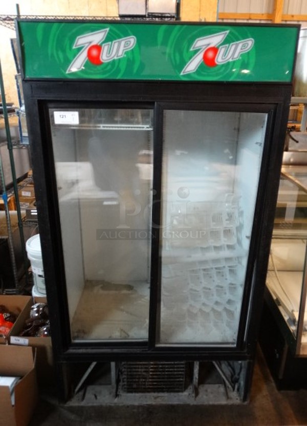 NICE! Beverage Air Model MT38 Metal Commercial 2 Door Reach In Merchandiser Cooler. 115 Volts, 1 Phase. 43.5x30x78. Tested and Working!